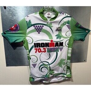 Ironman 70.3 Vineman Triathlon Aussie Cycling Jersey Womens Large Green USA Made